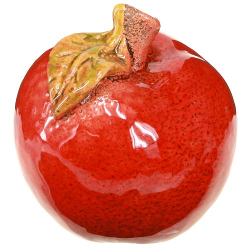 Product Decorative ceramic apples table decoration autumn red green H7.5cm 4 pieces