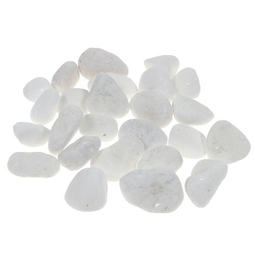 Product Deco pebbles in the net white 1cm - 2.5cm 1kg
