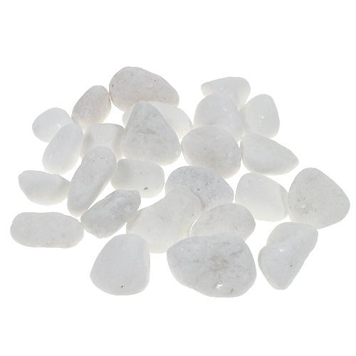 Floristik24 Deco pebbles in the net white 1cm - 2.5cm 1kg