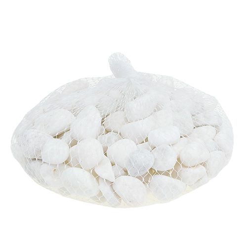 Floristik24 Deco pebbles in the net white 1cm - 2.5cm 1kg