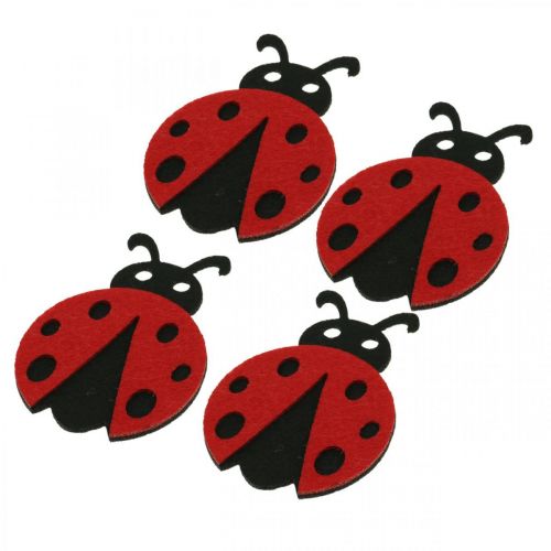 Floristik24 Decorative clips ladybug, spring, lucky beetle to decorate, felt decoration 16pcs