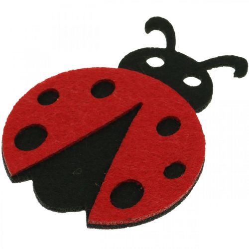 Floristik24 Decorative clips ladybird, spring, lucky beetle for decorating, felt decoration 16 pcs