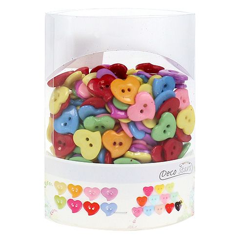 Floristik24 Decorative buttons heart shape Ø2.2cm 200p.