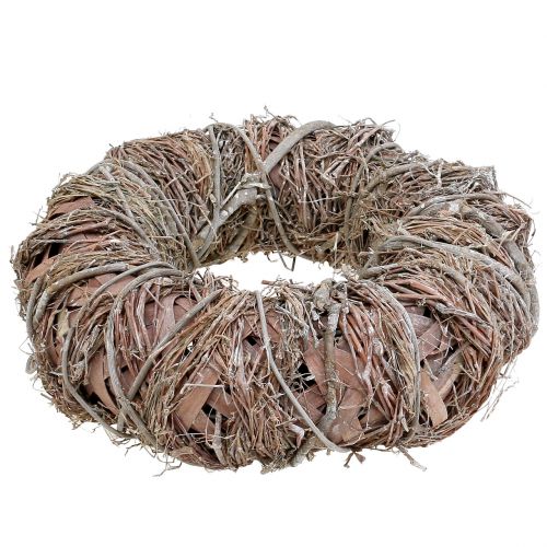 Floristik24 Decorative wreath nature Ø33cm washed white