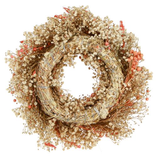 Floristik24 Decorative wreath dried flowers flower wreath orange cream Ø25cm