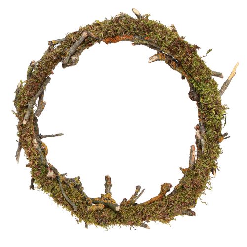 Product Decorative wreath, natural, Ø33cm, lichen, moss, door wreath, table decoration, wall decoration
