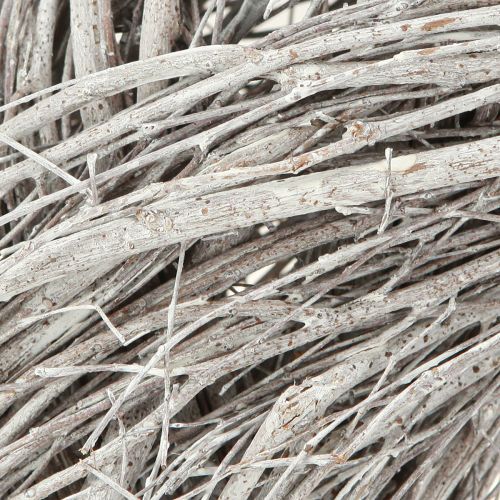 Floristik24 Decorative wreath made of elm branches, white-grey washed Ø35cm
