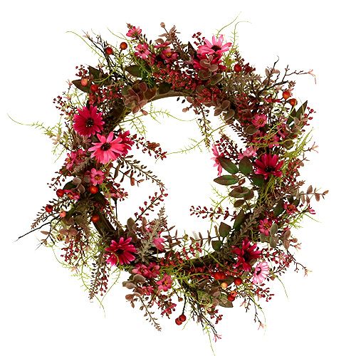 Floristik24 Decorative wreath with berries Ø25cm pink