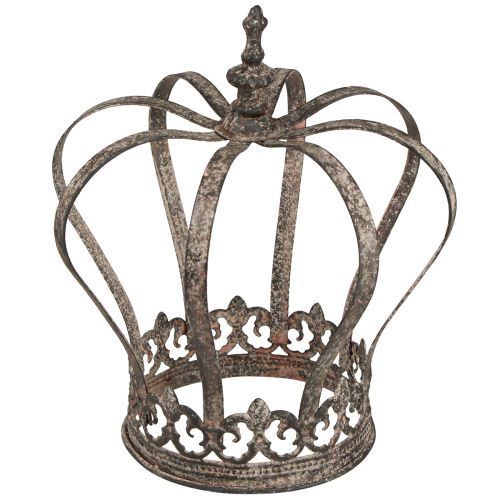 Floristik24 Decorative crown antique look metal decoration rust Ø19.5cm H22cm