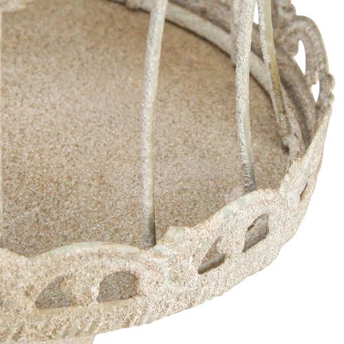 Floristik24 Decorative crown on foot vintage metal decoration grey 34/66cm set of 2