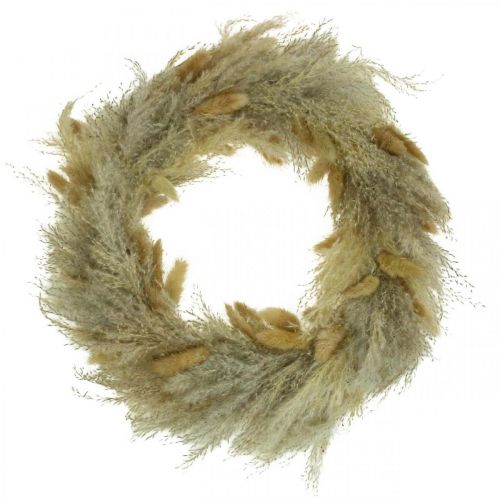 Product Dried flower wreath, pampas grass, lagurus, boho hanging decoration, natural decoration, wall wreath, Ø31cm
