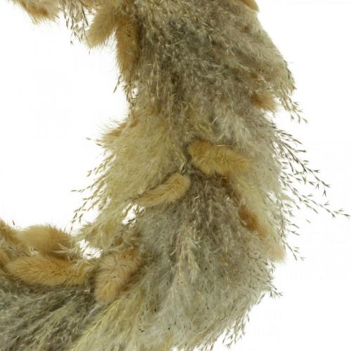 Product Dried flower wreath, pampas grass, lagurus, boho hanging decoration, natural decoration, wall wreath, Ø31cm