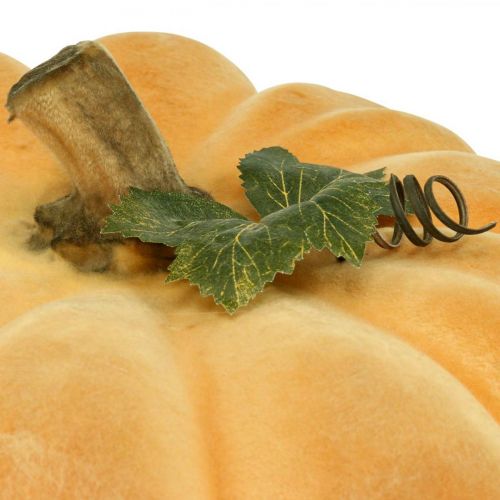 Floristik24 Decorative pumpkin flocked light orange autumn decoration Ø30cm