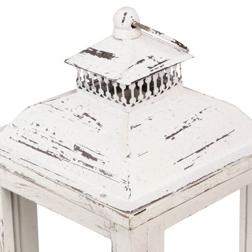 Floristik24 Decorative Lantern Shabby Chic Wood White 17.5x17.5cm H37cm