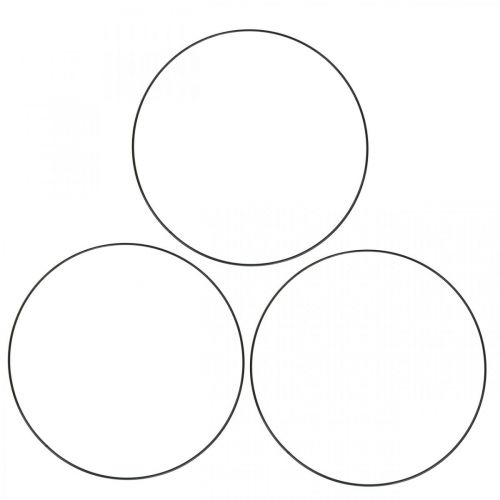 Decorative Metal Ring Decorative Ring Scandi Ring Black Ø20.5cm 6 pcs