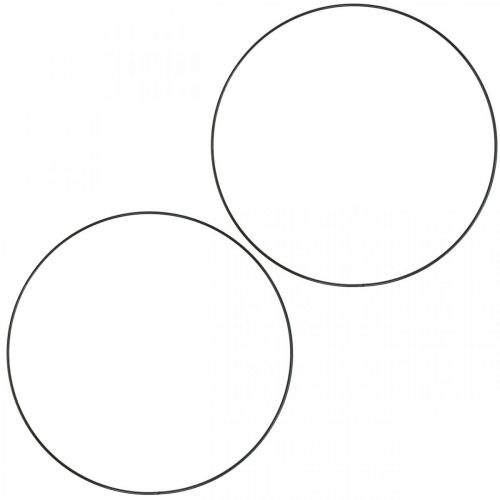 Decorative Metal Ring Decorative Ring Scandi Ring Black Ø25.5cm 6 pcs