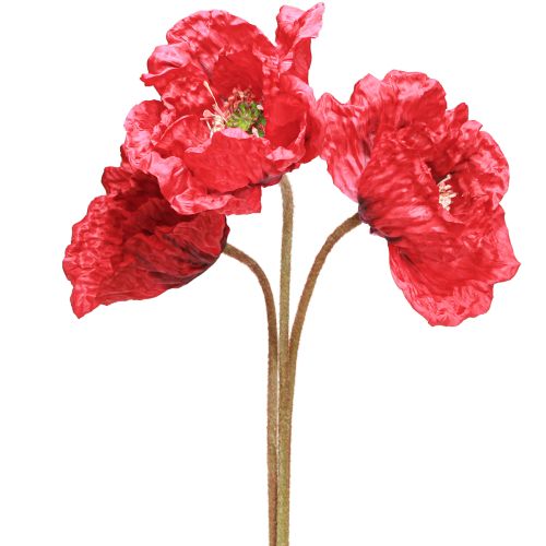 Floristik24 Deco Poppy Large Artificial Flowers Red Poppies 88cm 3 Pcs