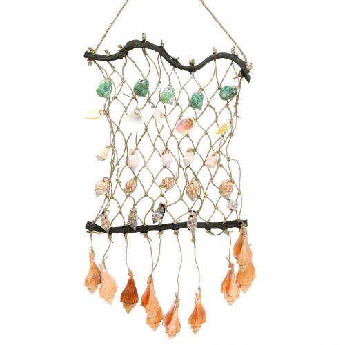 Floristik24 Deco net to hang up with natural shells 25×45cm