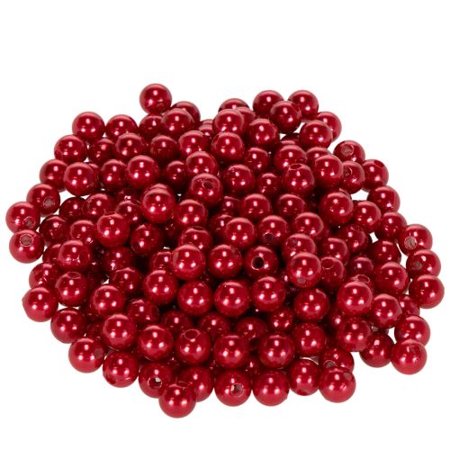 Decorative beads, red, Ø8mm, 250 pieces
