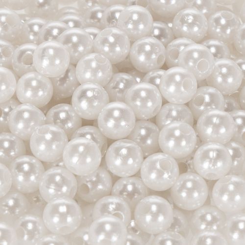 Decorative white beads, Ø8mm, 250 pieces | Floristik24.ie