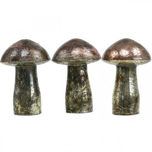 Floristik24 Deco mushrooms glass pink table decoration autumn Ø6.5cm H10cm 3pcs