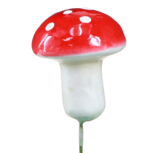 Product Decorative mushrooms to stick, fly agarics on wire Ø2.5cm 36 pcs