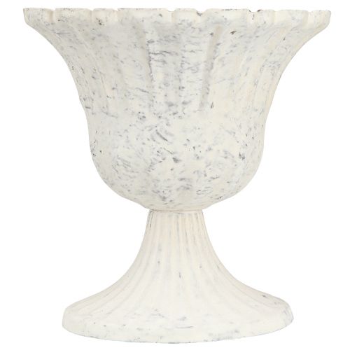 Floristik24 Decorative Cup Antique White Metal Goblet Shabby Chic Ø12cm H12cm