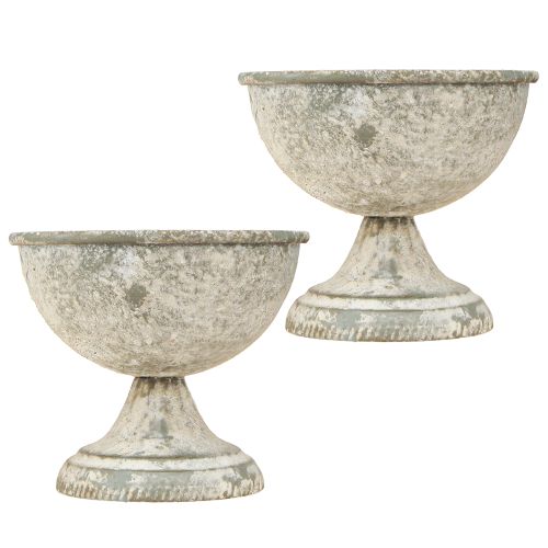 Floristik24 Decorative trophy metal goblet in antique Ø12cm H10.5cm 2pcs
