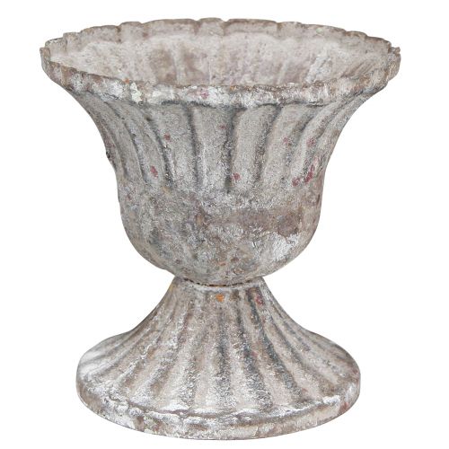 Floristik24 Decorative Cup Rustic Antique Goblet Grey White Ø8cm H8.5cm 2pcs