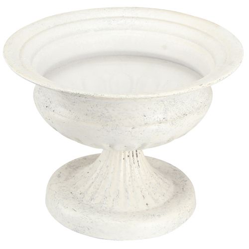 Floristik24 Decorative trophy bowl antique metal trophy white Ø20cm H15cm