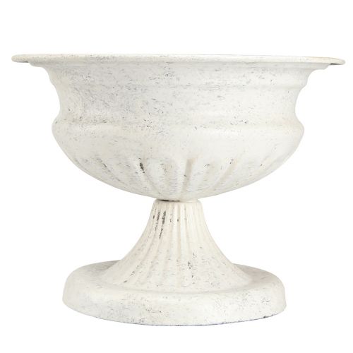 Floristik24 Decorative trophy bowl antique metal trophy white Ø20cm H15cm