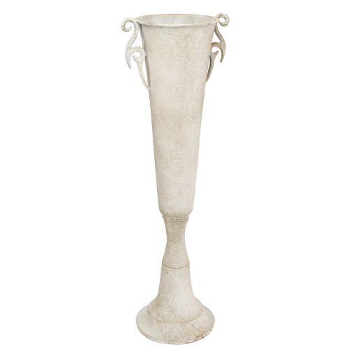 Decorative trophy vase, vintage metal, antique style with handles, grey, Ø15cm H59cm, for dried flowers &amp; interior decoration