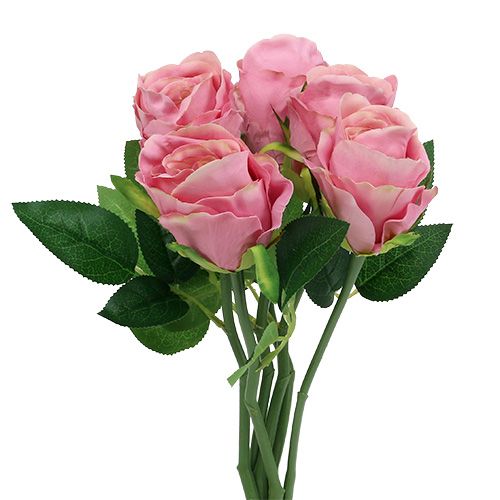 Deco rose Ø6cm pink L30cm 6pcs