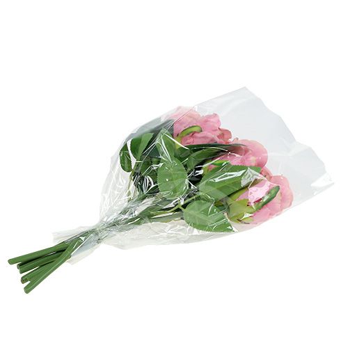 Floristik24 Deco rose Ø6cm pink L30cm 6pcs