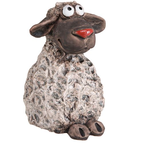 Floristik24 Decorative Sheep Ceramic Easter Figures Brown H13.5cm 2 pcs