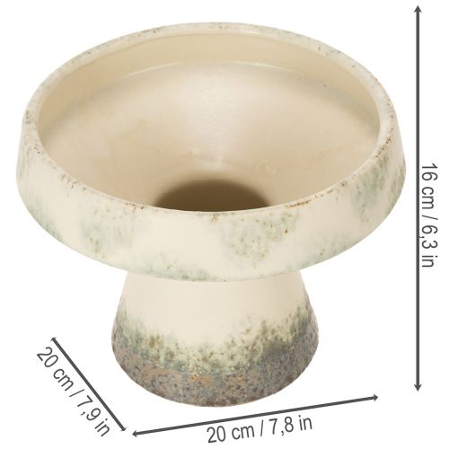 Decorative bowl ceramic bowl cream grey green Ø20cm H16cm | Floristik24.ie
