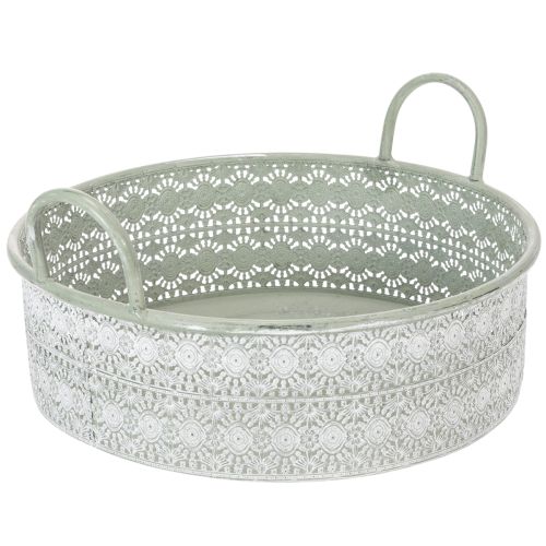 Product Decorative metal bowl with handles, vintage planter, set of 3