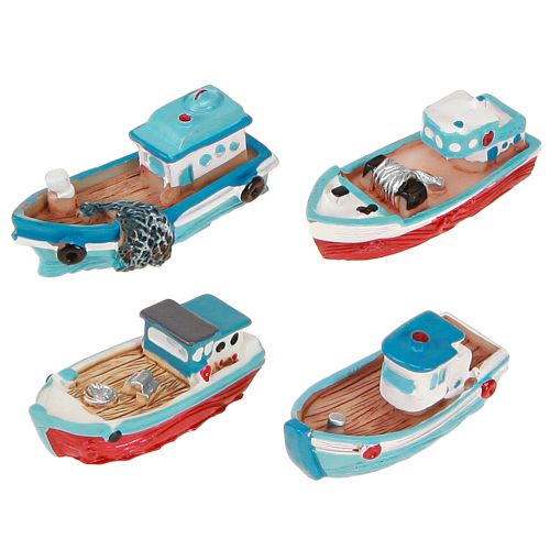 Floristik24 Decorative boat blue red maritime table decoration 5 cm 8 pieces