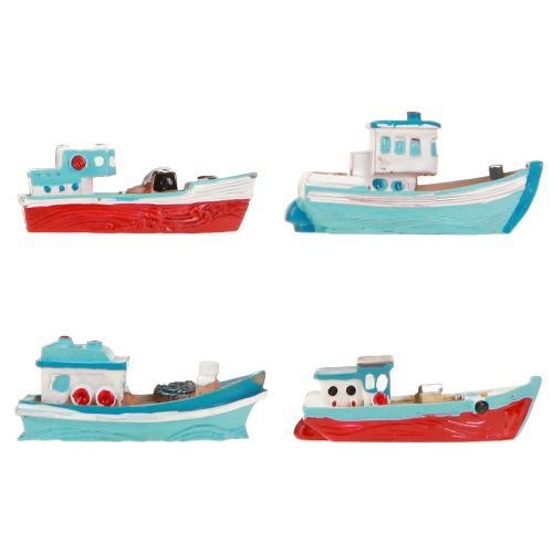 Product Decorative boat blue red maritime table decoration 5 cm 8 pieces