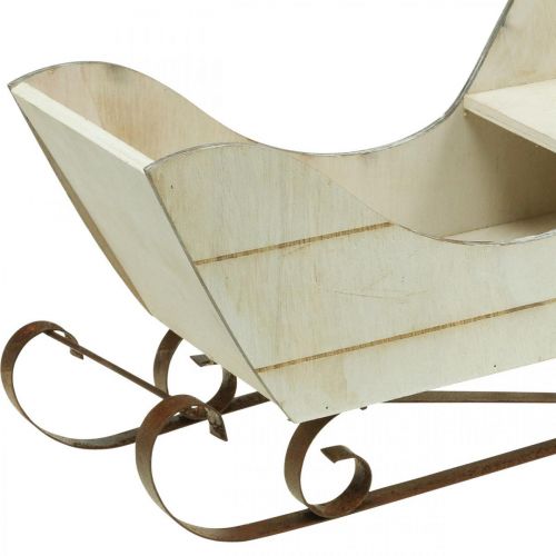 Floristik24 Decorative sleigh wooden Christmas sleigh natural 36×13×21cm