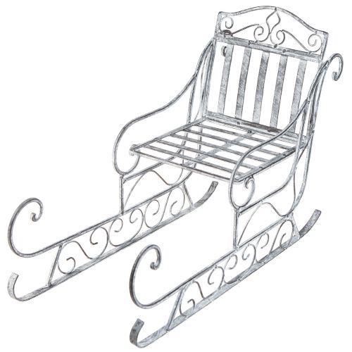 Floristik24 Decorative sleigh white washed sleigh metal 47×21×32,5cm