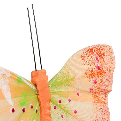 Product Decorative butterflies on wire colored 8.5cm 12 pcs