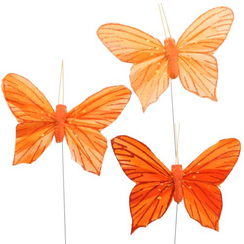 Product Deco butterfly orange 12pcs