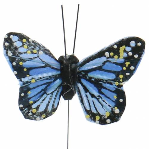 Product Decorative butterflies on wire multicolored 5.5cm 24pcs