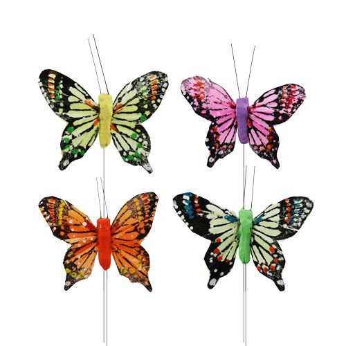 Decorative butterflies, assorted 6cm, 24pcs