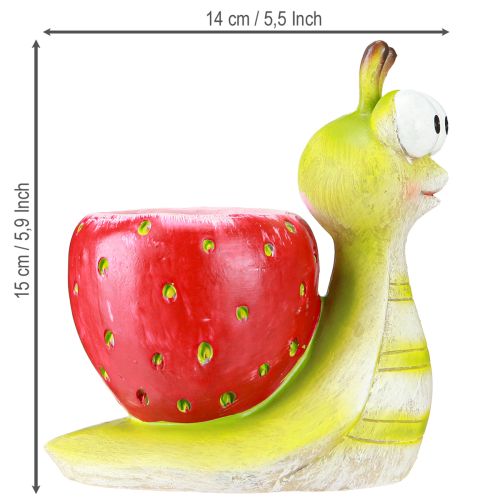 Product Decorative snail flowerpot strawberry ceramic green red 15.5cm