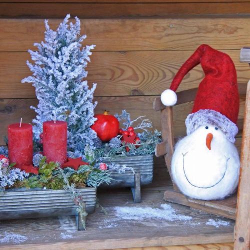 Floristik24 Deco snowman with hat Advent decoration Christmas figure H38cm