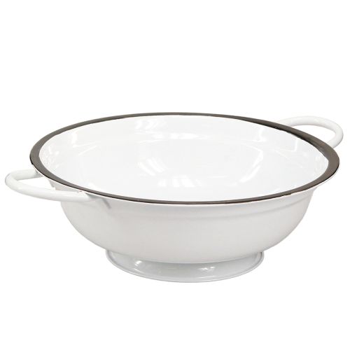 Floristik24 Decorative Bowl Metal in White Black Vintage Ø20.5cm 3pcs