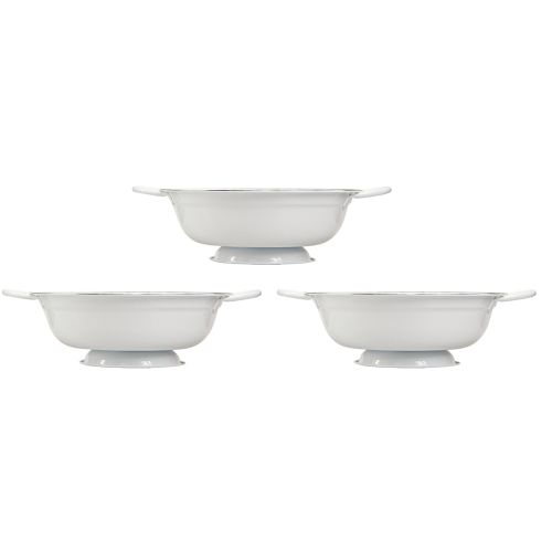 Product Decorative Bowl Metal in White Black Vintage Ø20.5cm 3pcs