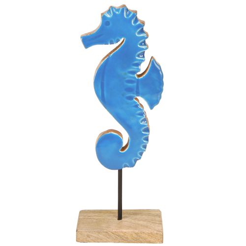 Floristik24 Decorative seahorse wooden table decoration natural blue H28cm